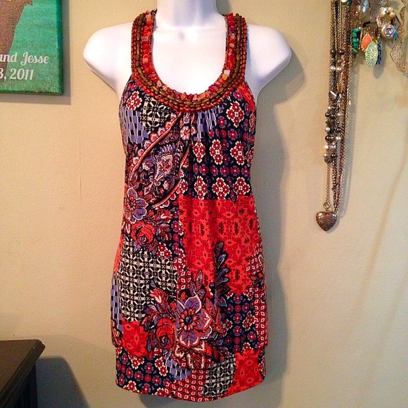 Vanity Tops - Beautiful Beaded Tank with X Back