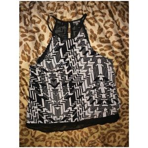 Black and white layered top