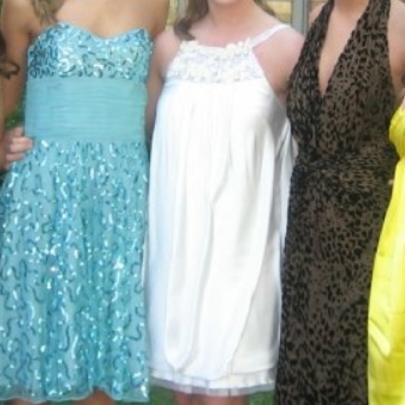 White beaded BCBG dress