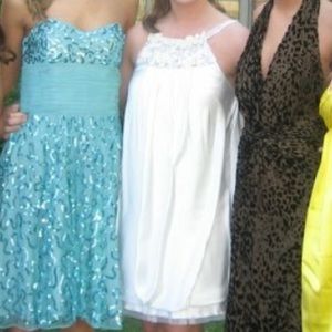 White beaded BCBG dress