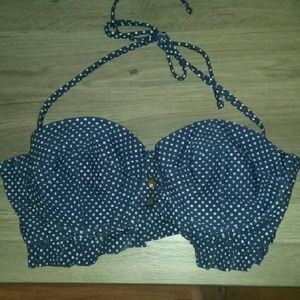 Blue and white sailor Bikini top with detail