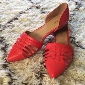 Woven Red d'Orsay Flats
