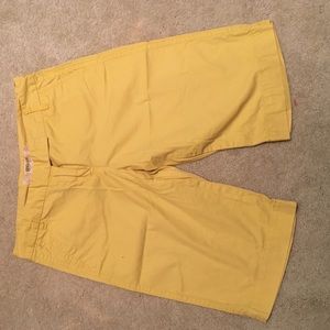 J.Crew "classic twill chino" yellow shorts