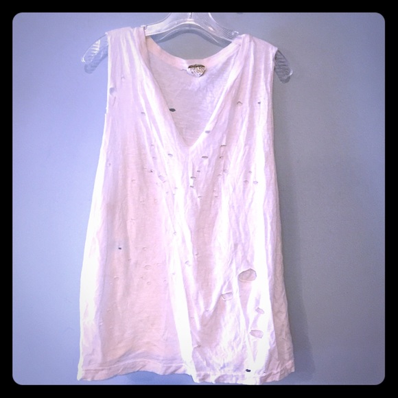 White Crinkle Tank