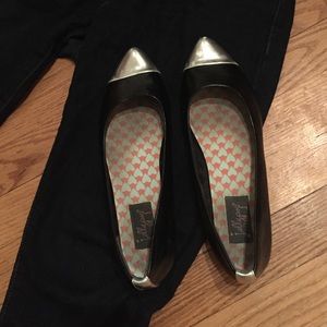 Black Flats with Silver Toe