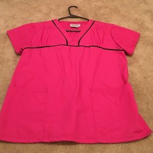 Hot pink scrub top