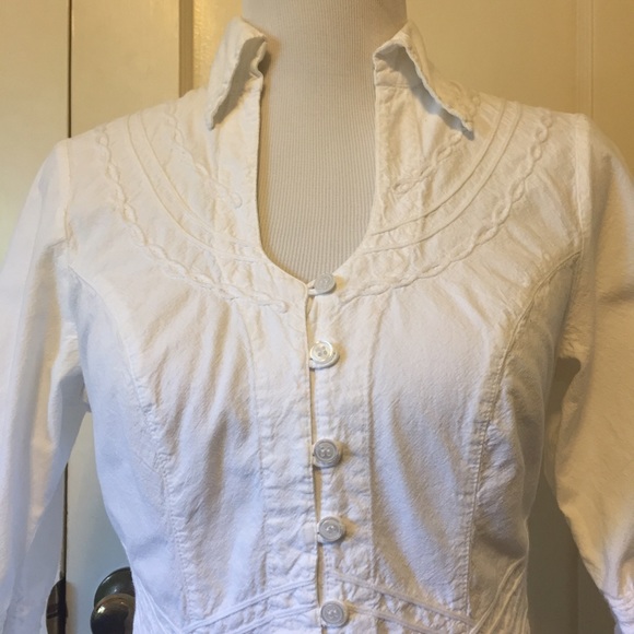 Vintage Button Down Shirt with Detailed Bodice - Picture 3 of 3