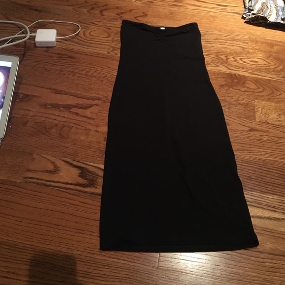 black strapless tight dress