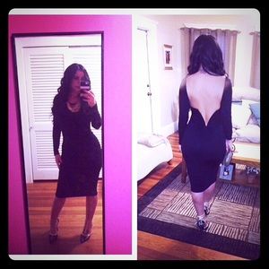 Backless classy cocktail dress