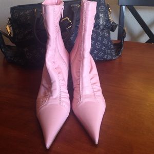 Cotton candy pink pointy booties Cotton candy pink pointy booties