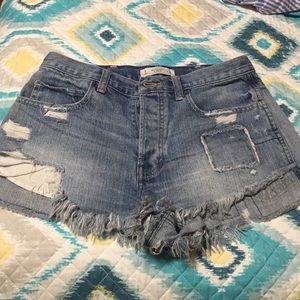 Abercrombie & Fitch Denim high waisted shorts