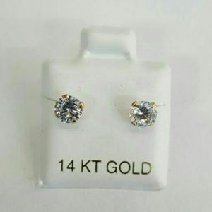 14k gold 5mm stud earrings