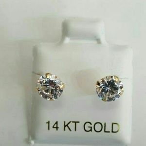 14k gold 6mm stud earrings