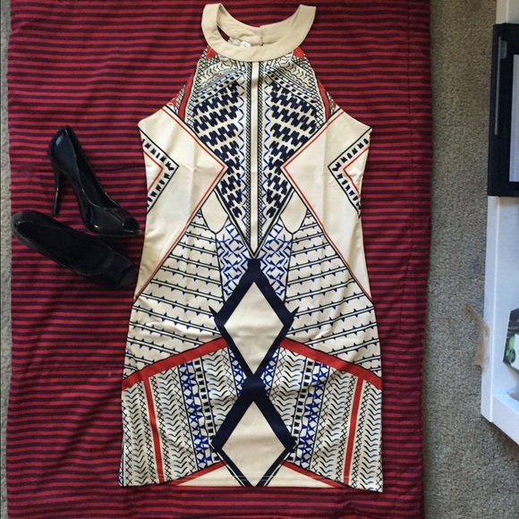 NWOT•MULTICOLOR HALTER MINI DRESS - Picture 3 of 3