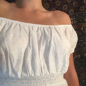 White Floral Off The Shoulder Top