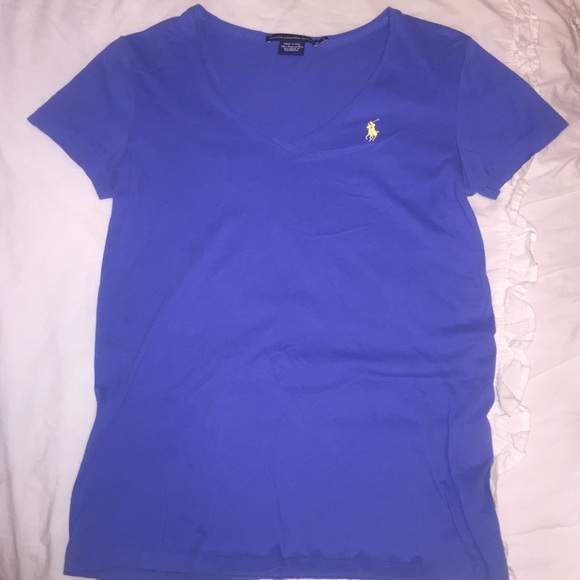 Blue V neck polo tshirt
