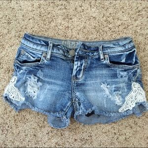 Distressed Denim Shorts