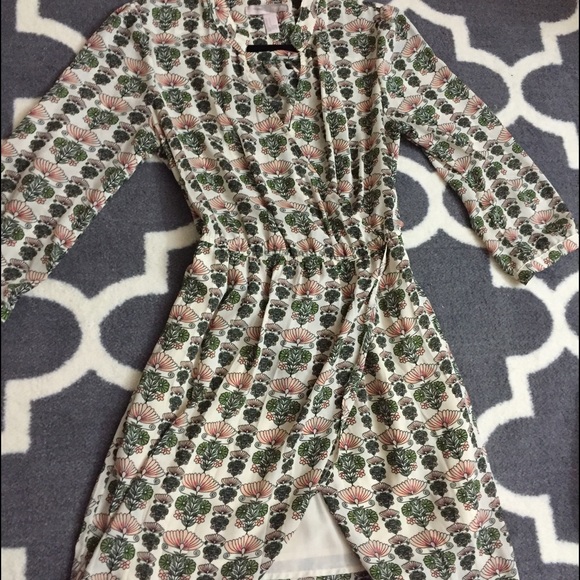Long sleeve wrap floral dress