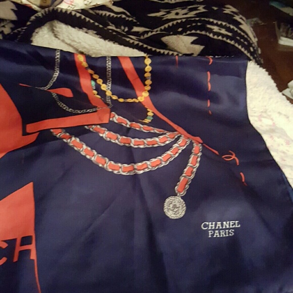 Chanel scarf. So classic silhouette of Coco