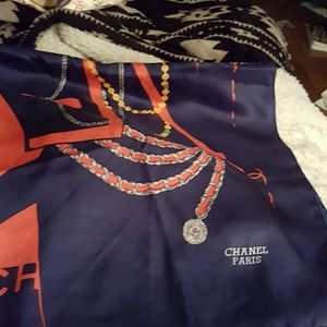 Chanel scarf. So classic silhouette of Coco