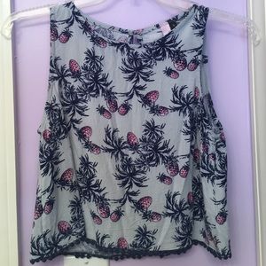 Pineapple print summer crop top tank