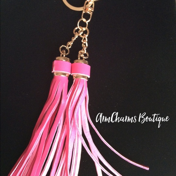Pink Tassel Purse Jewelry or Keychain