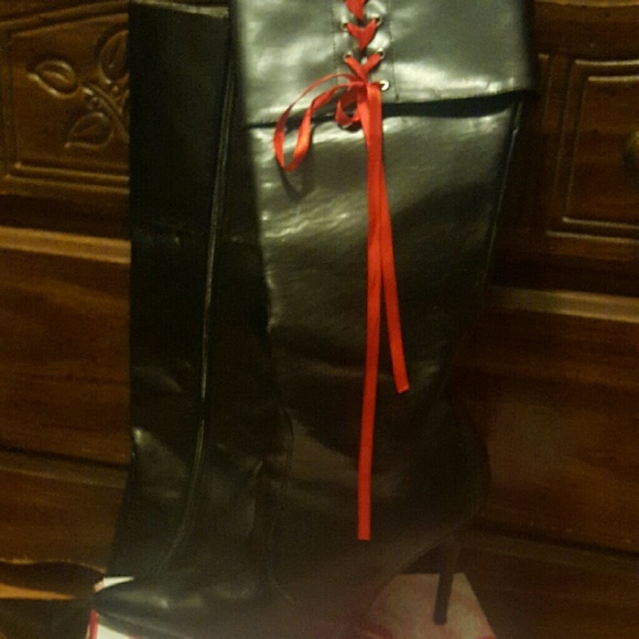 Cute black knee high boots