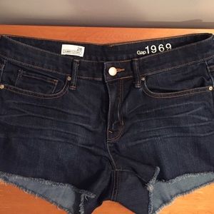 Blue denim cut off shorts