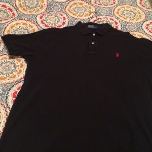 Men's black shirt sleeve polo