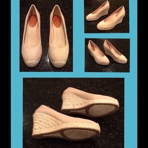 J CREW Seville Espadrille Wedges in Flax