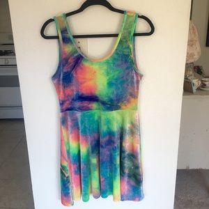 Tie Dye Velvet Skater Dress
