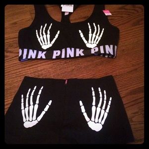Pink Victoria Secret Sports bra and short undies