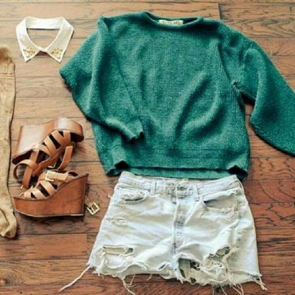 Mint green knit sweater