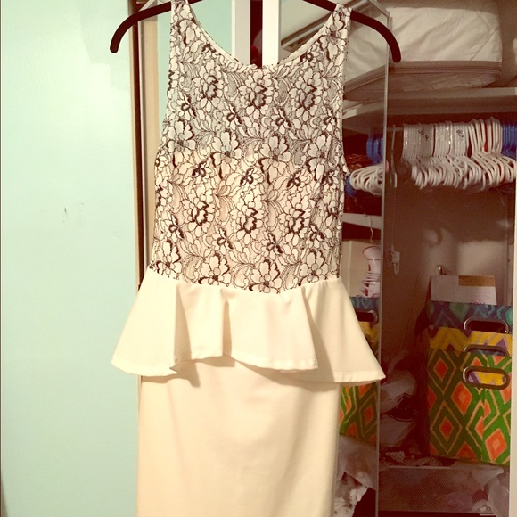NWT Bebe Lace peplum dress