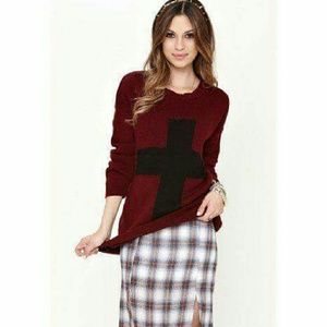 Maroon cross sweater