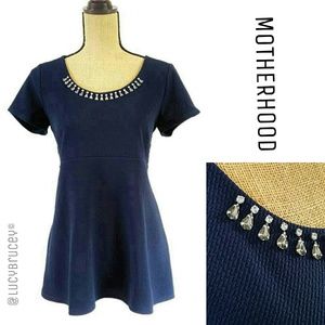 Motherhood hi-lo top with stunning jewels