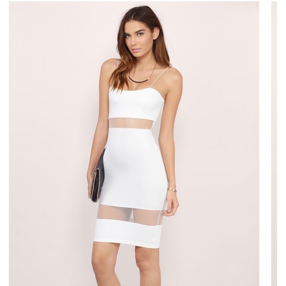 Top shop white mesh midi dress