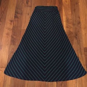 Blue and green chevron maxi skirt