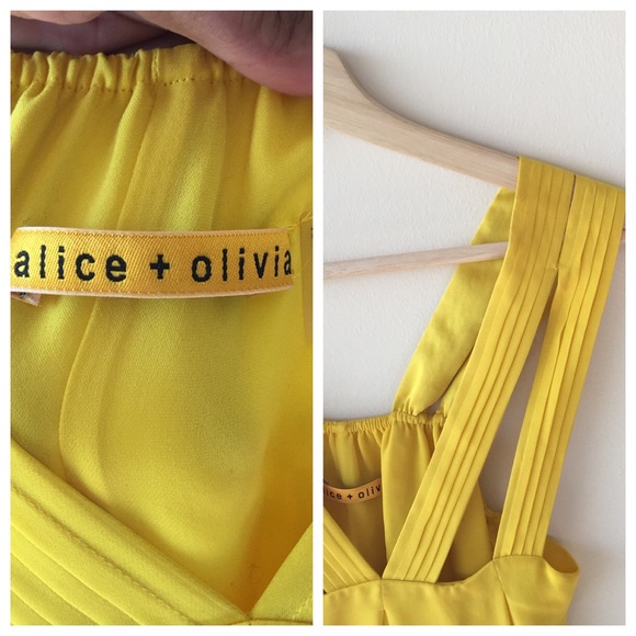 Alice+Olivia yellow double strap Silk mini dress🌾 - Picture 4 of 4
