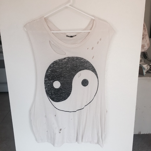 Distressed Yin Yang Muscle Tee