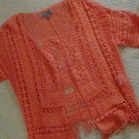 NWOT Salmon Pink fringe jacket