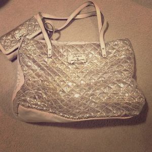 Guess Sparkly Gold Purse & Wallet