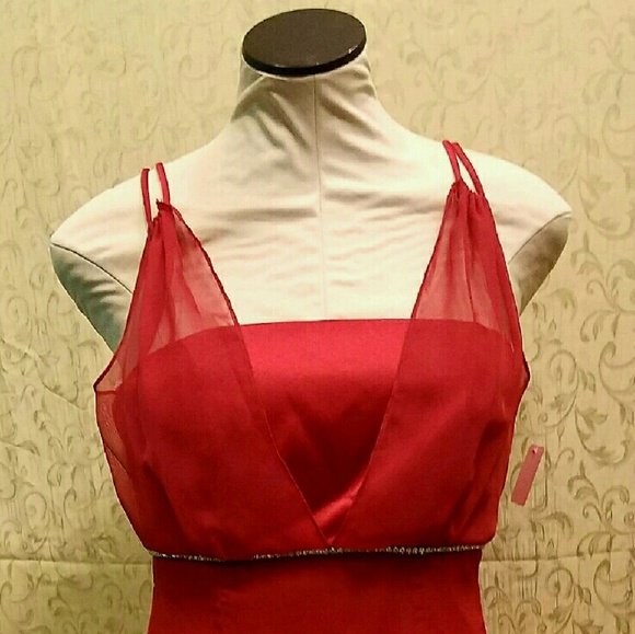 Long formal with overlay soft fabric