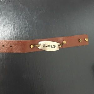 Brown leather bracelet
