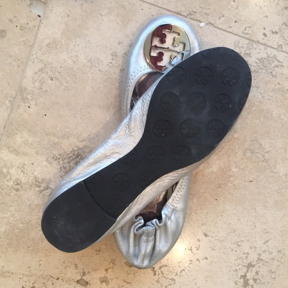 Tory Burch Silver Ballerina Flats - Picture 2 of 3