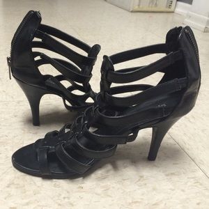Black zipper heels