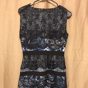 MAKENNA SLEEVELESS LACE AND PRINT DRESS