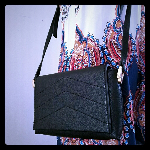 Zara faux leather chevron crossbody bag