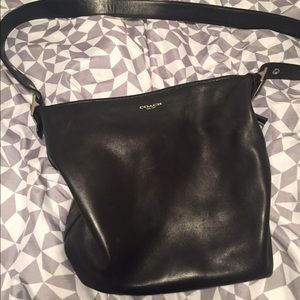 Black leather Coach purse