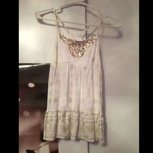 Kids Gold and white tank top